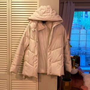 Faux leather puffer jacket